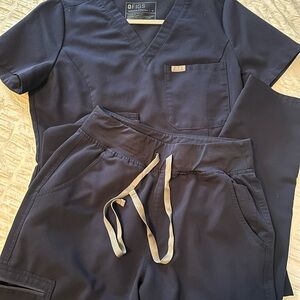 Figs Navy Blue Scrub Set